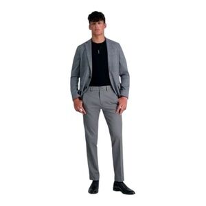 Haggar Cool Right Performance Pant Straight Fit Mens Heather Grey 40 x 32